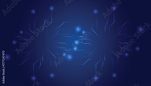 Abstract glowing  blue circuit board pattern representing digital technology and networks