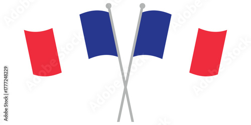 Waving French Flag – French Tricolor Banner Fluttering in the Wind
