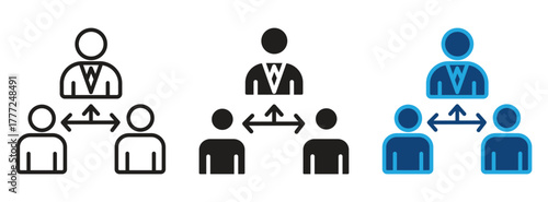 Mediator icon. Mediator outline sign, linear symbols Icon Teamwork, Problem Solving, and Partnership Concept. vector illustration.