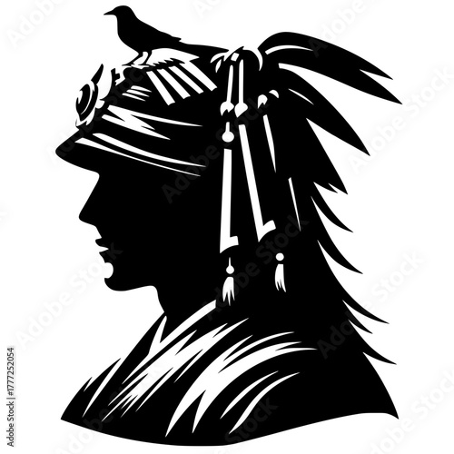 Silhouette portrait of the bird commander