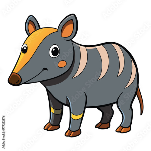 tapir color vector illustration