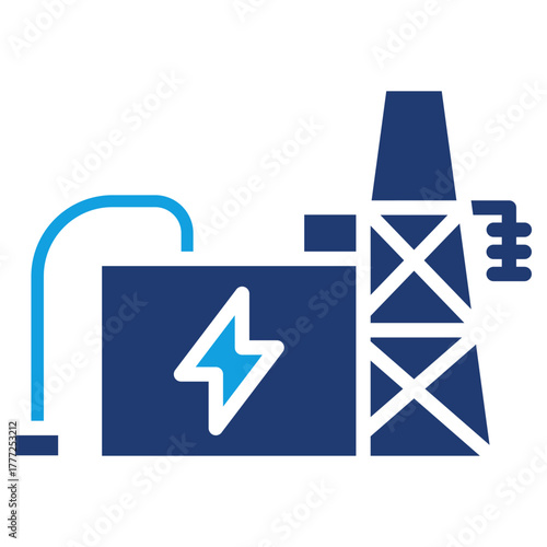 Power Station Blue Color Icon
