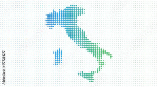 Italy dotted map in modern halftone style