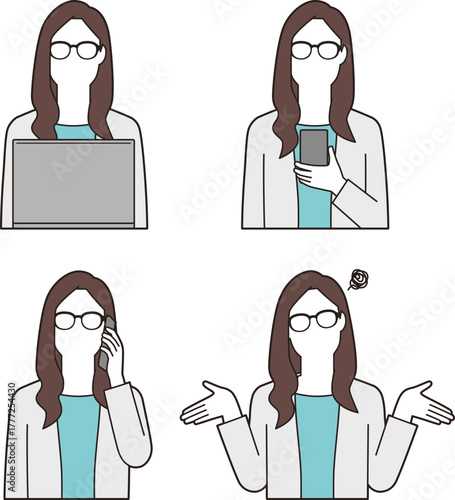 メガネをかけた女性ビジネスマン②