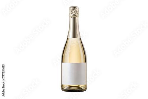 Elegant Champagne Bottle Mockup | Blank Label Sparkling Wine PSD Template