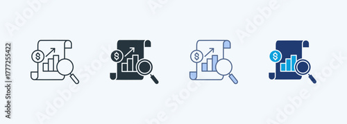 Financial Analysis Multiple Style Icon Collection
