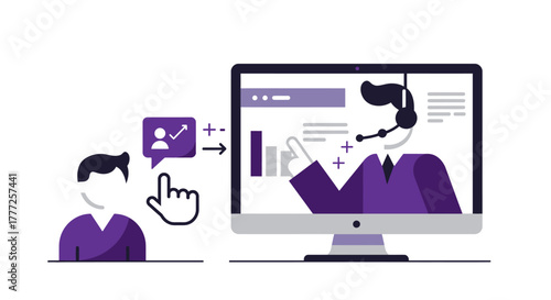 Online Business Consultation with Customer and Advisor.