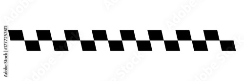 Black and white ending point of race road marking sign. Finishing line road paint of competition or race. Vector illustration.