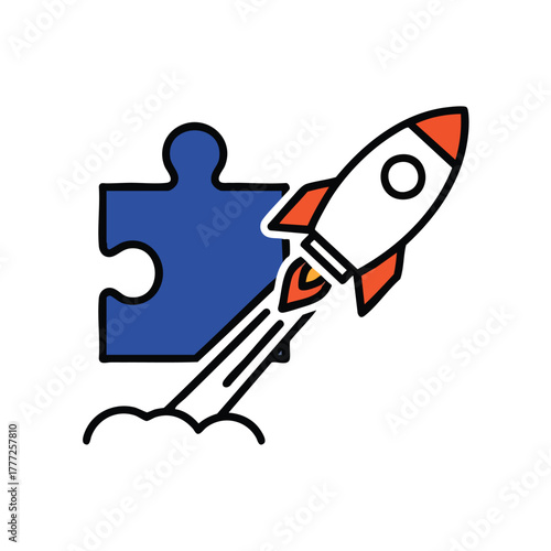 Rocket ship taking off for space exploration.