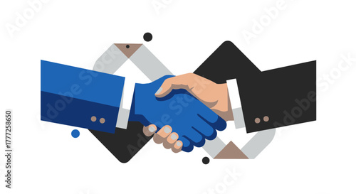 Symbolic Handshake Depicting Agreement and Partnership.