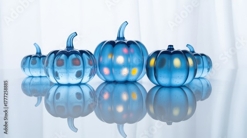 Wallpaper Mural Set of colorful glass pumpkins isolated on white background Torontodigital.ca