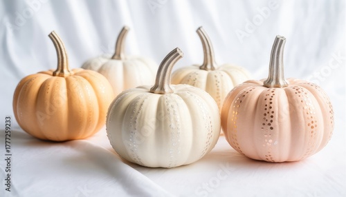 Wallpaper Mural Set of colorful glass pumpkins isolated on white background Torontodigital.ca