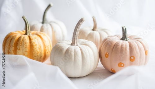 Wallpaper Mural Set of colorful glass pumpkins isolated on white background Torontodigital.ca