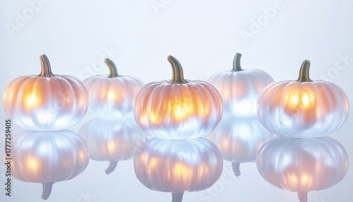Wallpaper Mural Set of colorful glass pumpkins isolated on white background Torontodigital.ca