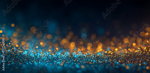 輝く青と金色の光イメージ　背景素材