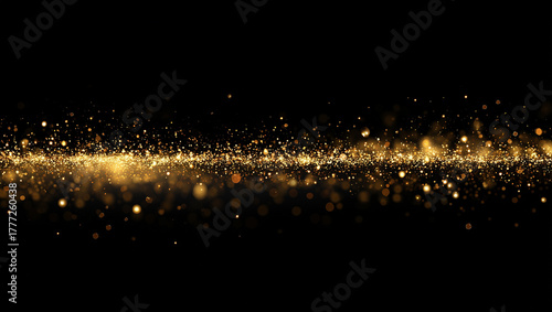 輝くゴールドの光イメージ　背景素材　線