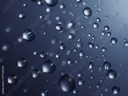 Macro Photography of Water Droplets on a Surface