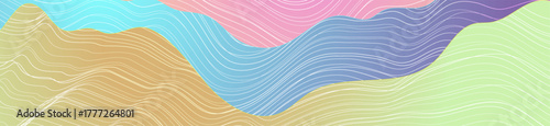 Abstract Japanese wavy pattern elegant colorful flowing background. Vector banner design