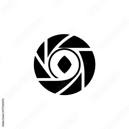 Abstract geometric circular shape on transparent background silhouette