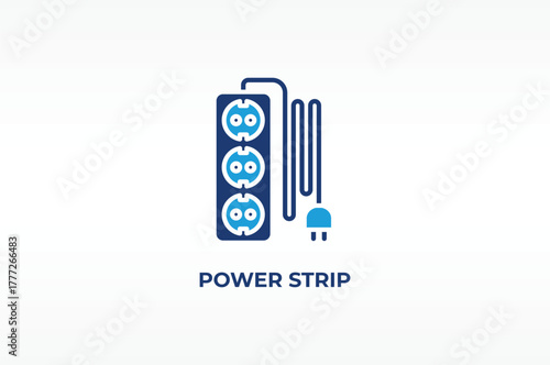 POWER STRIP vector, icon or logo sign isolated symbol illustration