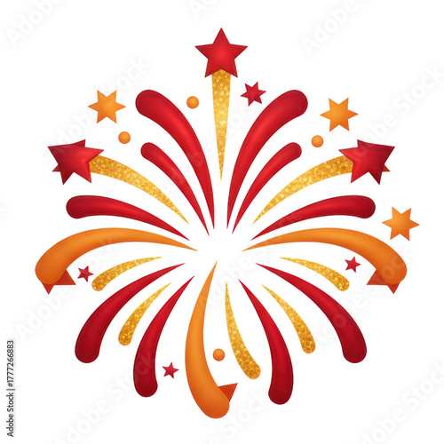 3d new year elements icon burst sparkle celebration