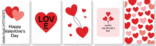 Valentine's day cards with heart theme
