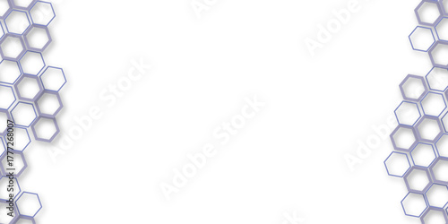 Modern abstract hexagon pattern background with soft shadows and 3D layered effect. Futuristic geometric honeycomb design in light pastel tones. Minimal tech wallpaper for corporate and digital design