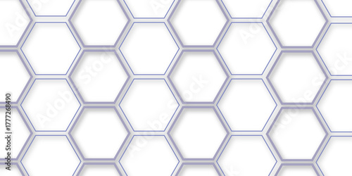 Modern abstract hexagon pattern background with soft shadows and 3D layered effect. Futuristic geometric honeycomb design in light pastel tones. Minimal tech wallpaper for corporate and digital design
