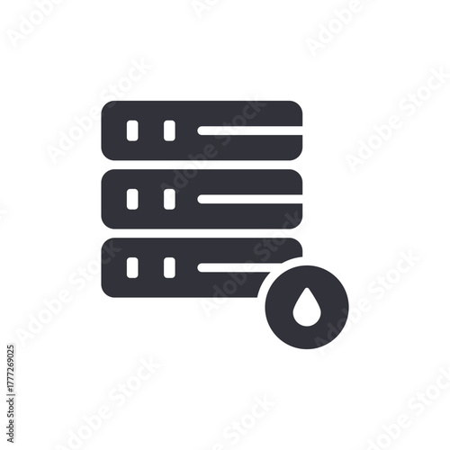 Server Stack With Drop, Data Center Flat Illustration