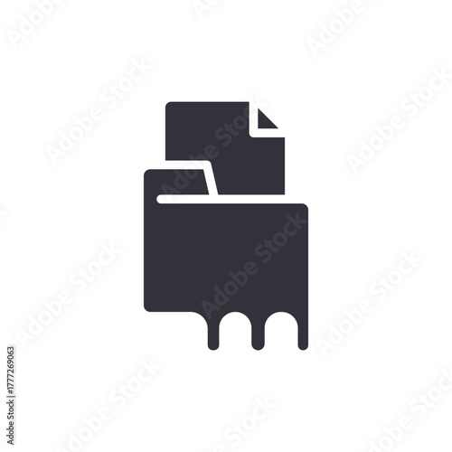 Leaking Data Folder Icon Document Information Concept