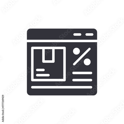 Online Shopping Discount Offer Box Delivery Icon Design