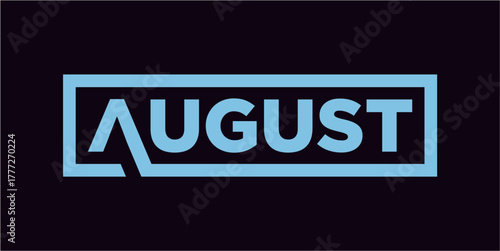 design August word  modern clean vector template