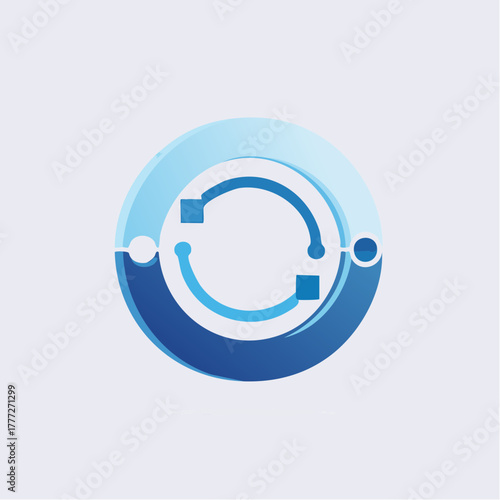Circular data flow visualization with gradient hues, portraying interconnectivity