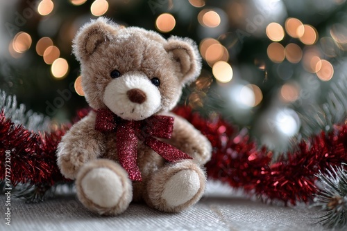 christmas cozy artwork with an animal bear