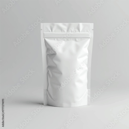 3D powder packing pouch mockups.,Realistic stand up pouch bag mockup,Clean Stand-Up Pouch Packaging,Blank white standup pouch packaging mockup,Blank aluminium or plastic packaging mockup, snack bag
