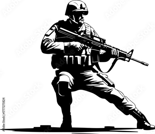 Army Soldiers Silhouette SVG Bundle | Military Troops Vector Design"