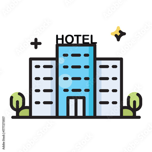 Hotel Icon Design. Illustration Vector Design