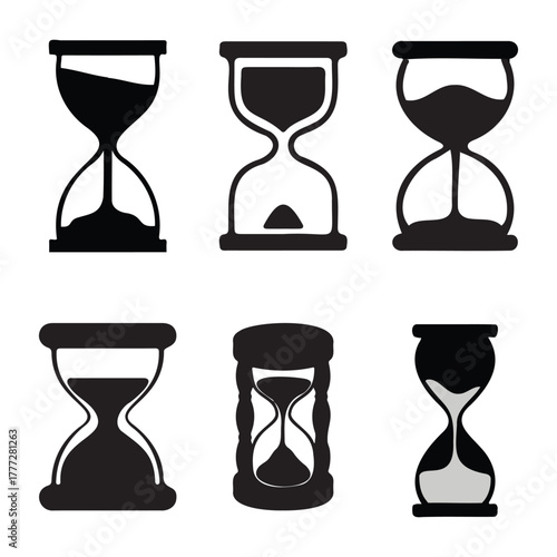Hourglass Icon Set Silhouette