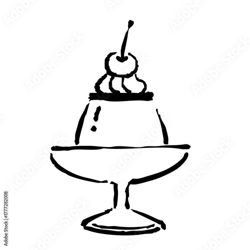 プリンの手書きイラスト