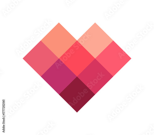 Herz Logo aus acht Quadraten