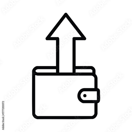 Wallet with Upward Arrow Symbol Illustration.