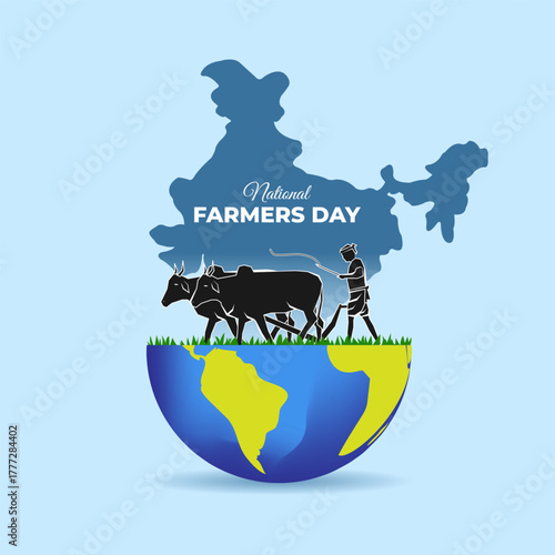 Vector illustration of Happy Kisan Divas social media template