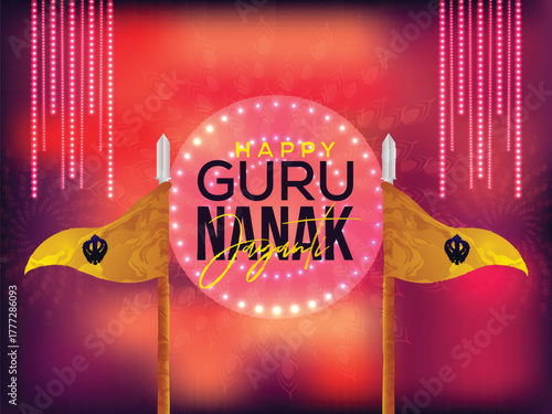 Happy guru nanak jayanti sikh festival background