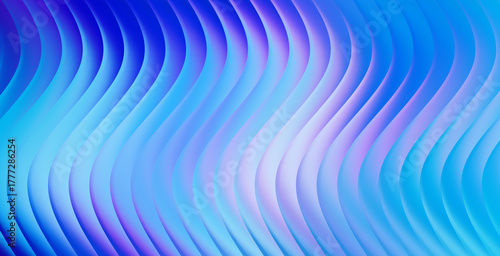 3d Abstract wavy fractal glass background with blue purple gradient smooth lines modern futuristic design for digital wallpapers banners backdrops