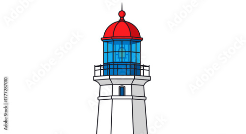 Seaside guidance: A brightly colored cartoon lighthouse against a serene white backdrop