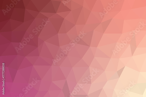 Soft polygon abstract background with elegant pink, peach, and rose gradient tones. Modern low poly geometric texture ideal for web, print, and digital creative design projects.
