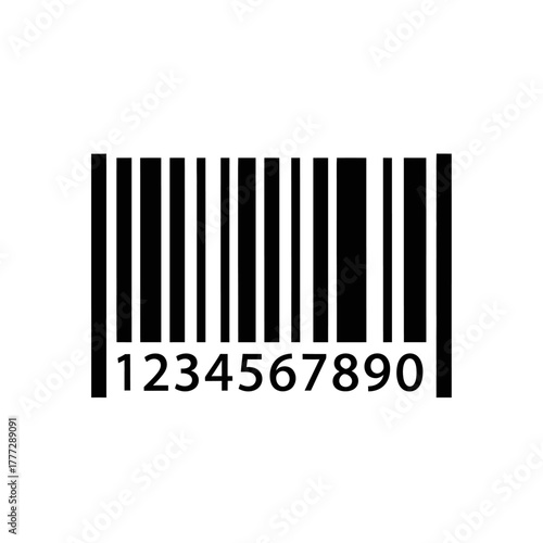 Black and White Barcode with Numerical Digits for Product Identification.