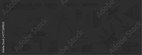 Cutout craft paper shapes set isolated on black background. Vector realistic illustration of abstract cardboard sparks, strips, circles with uneven edges, speech bubbles for collage, retro stickers