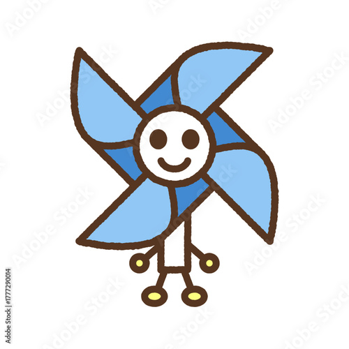 キャラクター風の単品アイコンイラスト　かざぐるま