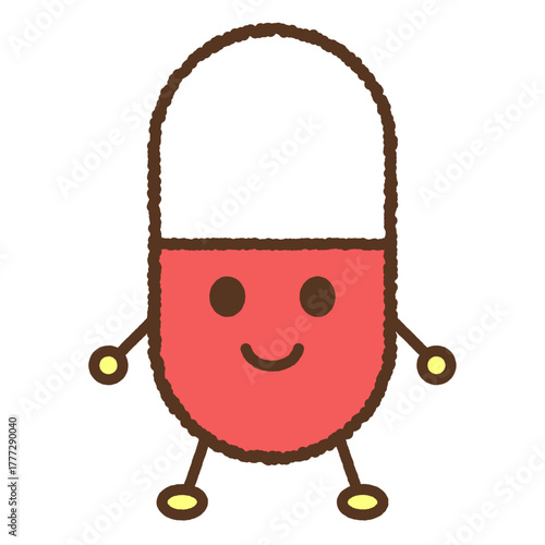 キャラクター風の単品アイコンイラスト　カプセル